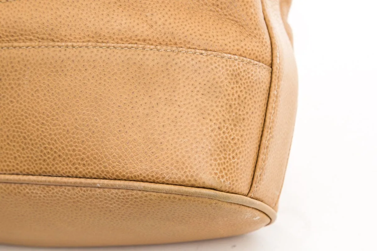 Chanel 2014 Beige Caviar CC Timeless Sling Backpack