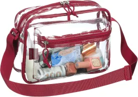 Clear messenger shoulder bag plastic womens crossbody stadium transparent purse work concerts see through