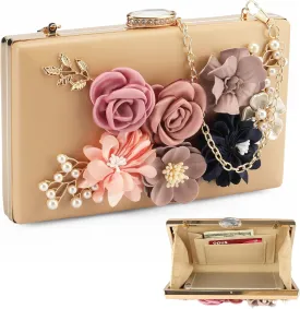 Clutch Purses for Women, Evening Clutch Clutch Purses for Women Formal, Banquet Bag with Floral Decoration, Gatherings