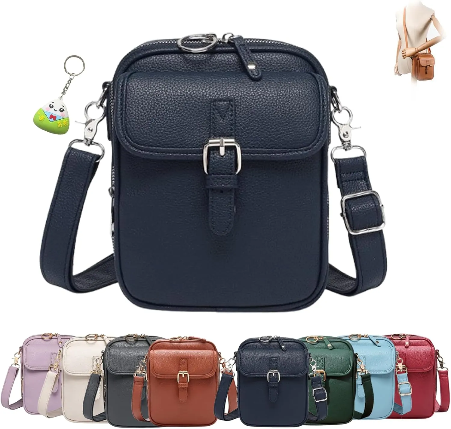 Collaborate Crossbody Leather Bag, Collaboraten 1 Crossbody Leather Bag, Anti-Theft Retro Design, Large Capacity for Women