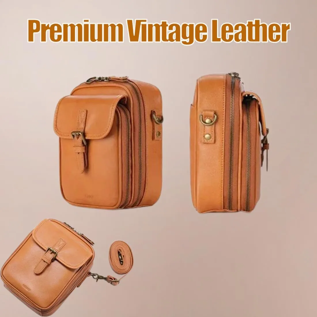 Collaborate Crossbody Leather Bag, Collaboraten 1 Crossbody Leather Bag, Anti-Theft Retro Design, Large Capacity for Women