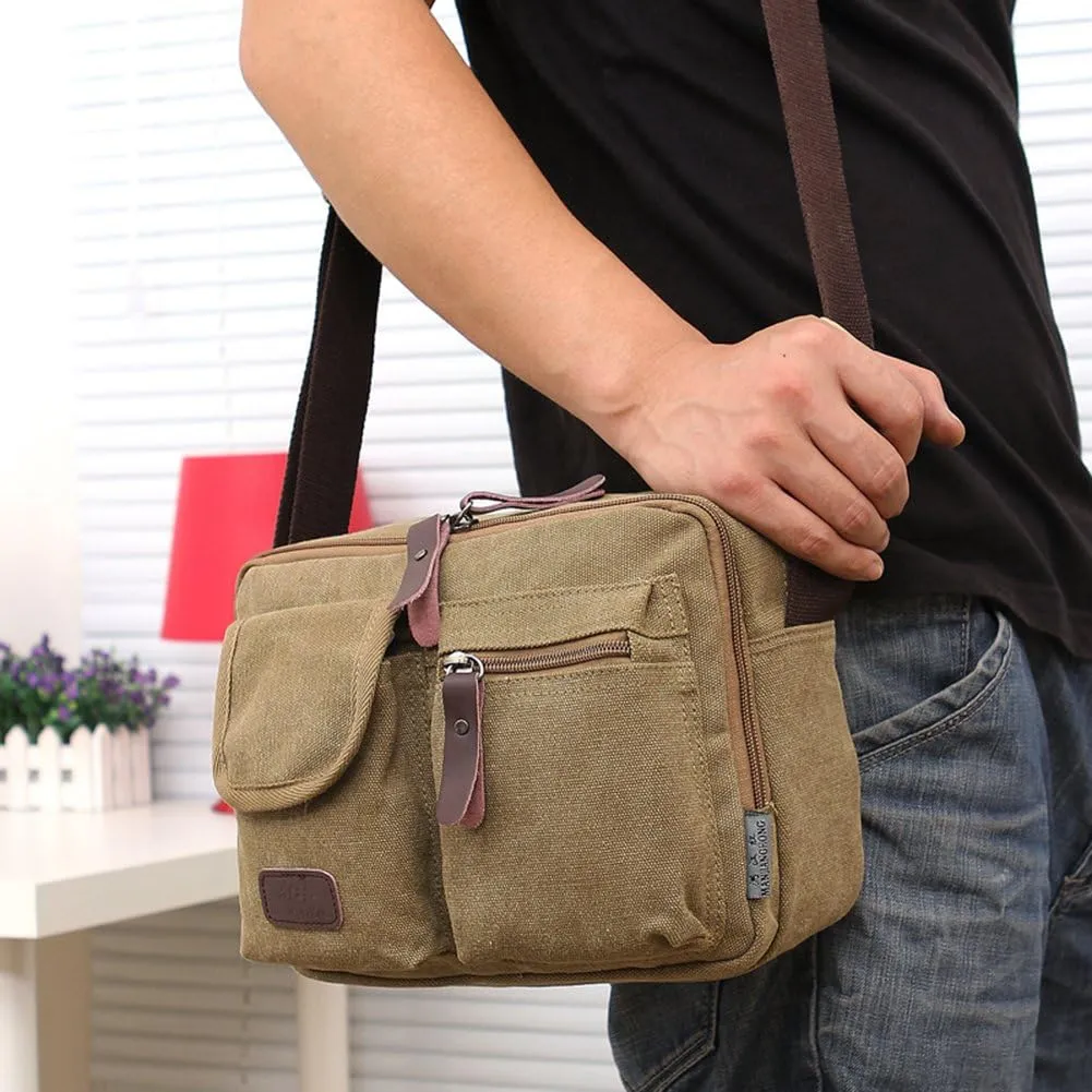 Collsants Small Vintage Canvas Crossbody Purse Travel Shoulder Bags Messenger Satchel Bag