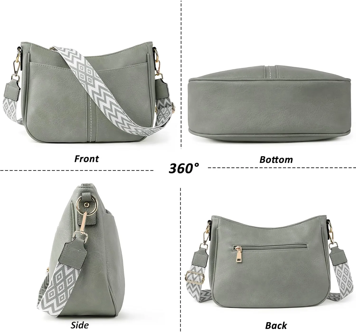 Crossbody Bags for Women Vegan Leather Purses for Women Hobo Bag Shoulder Bag Handbags for Shopping Work