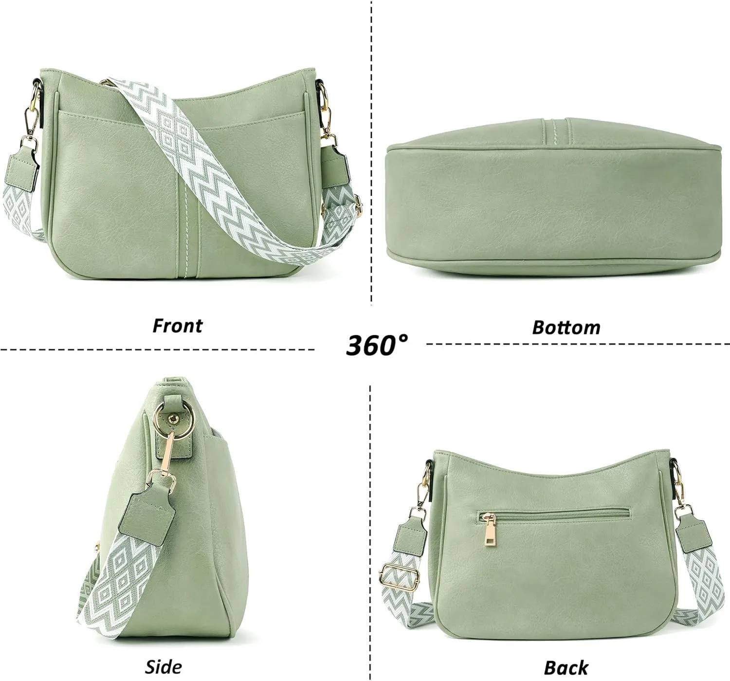 Crossbody Bags for Women Vegan Leather Purses for Women Hobo Bag Shoulder Bag Handbags for Shopping Work