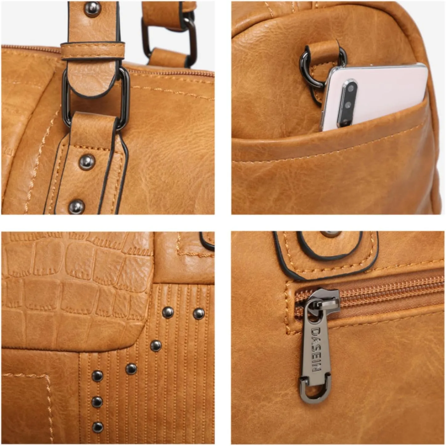 Dasein Women Soft Vegan Leather Barrel Bags Large Hobo Top Handle Work Totes Satchel Handbags Shoulder Purse