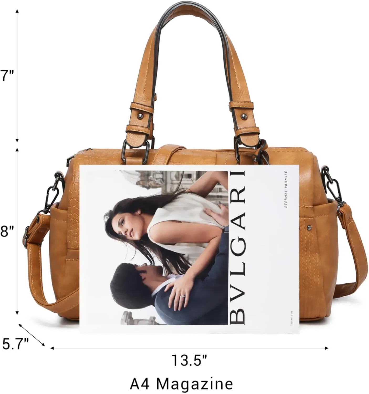 Dasein Women Soft Vegan Leather Barrel Bags Large Hobo Top Handle Work Totes Satchel Handbags Shoulder Purse