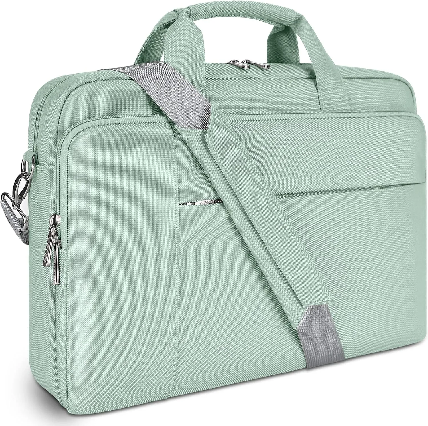 DOMISO 15.6 inch Laptop Bag Business Briefcase Water-resistant Notebook Messenger Shoulder Bag for 15.6" ASUS ZenBook Chromebook 15/HP Pavilion 15 Envy 15/Lenovo Ideapad ThinkPad,Sage Green