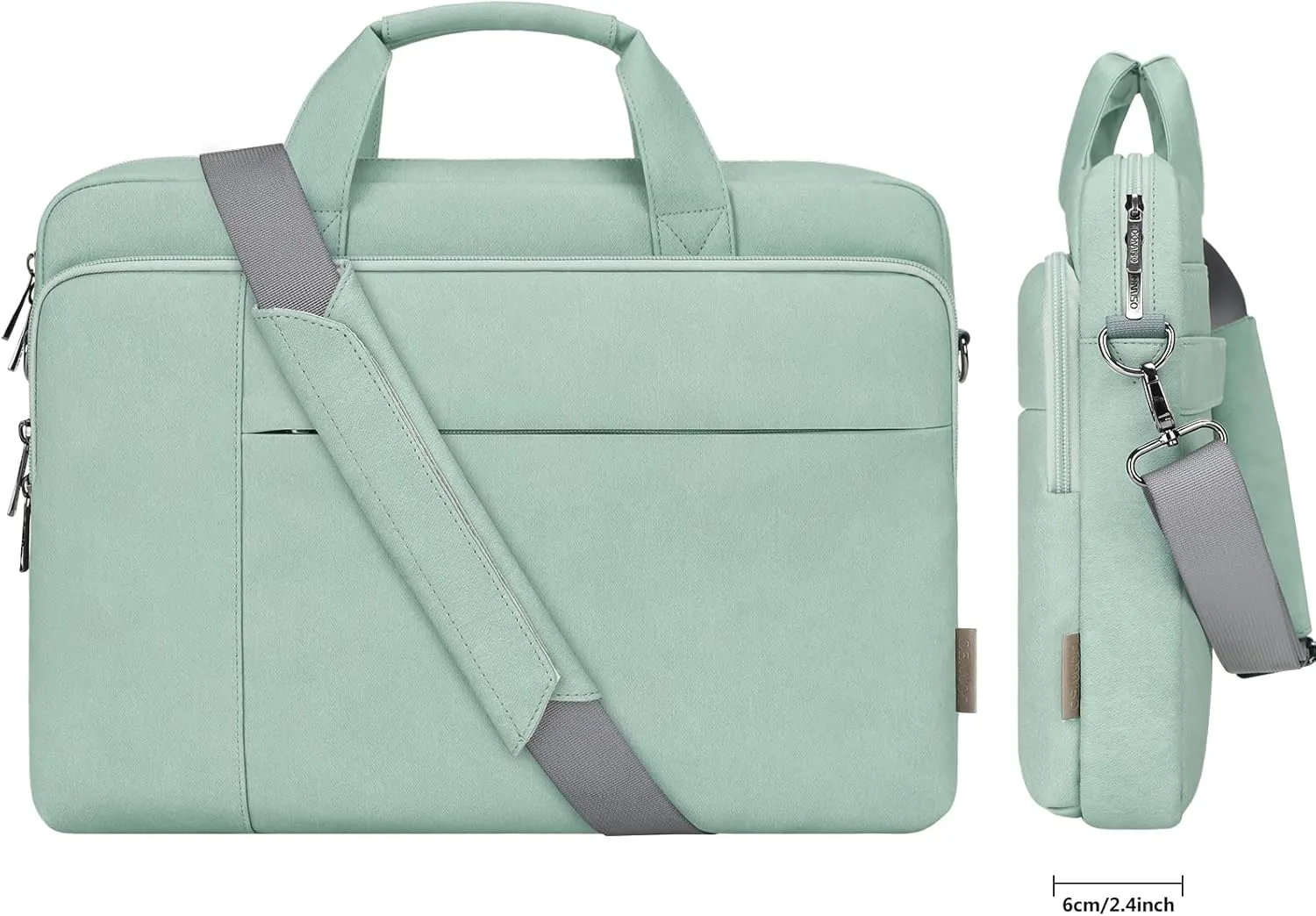 DOMISO 15.6 inch Laptop Bag Business Briefcase Water-resistant Notebook Messenger Shoulder Bag for 15.6" ASUS ZenBook Chromebook 15/HP Pavilion 15 Envy 15/Lenovo Ideapad ThinkPad,Sage Green