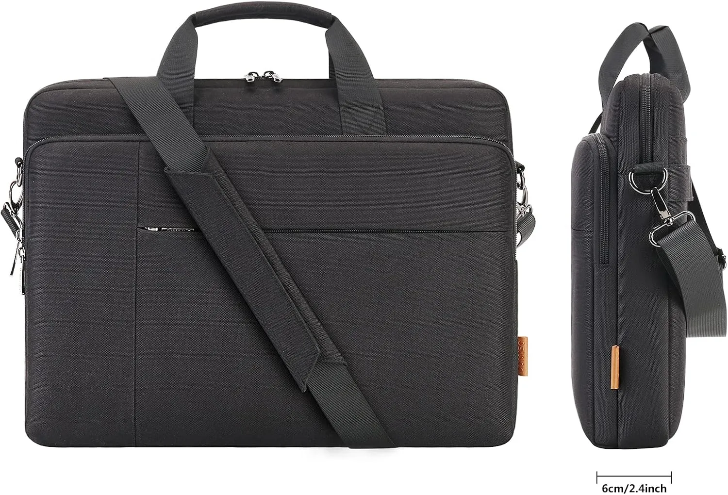 DOMISO 17.3 inch Laptop Bag Business Briefcase Water-resistant Notebook Messenger Shoulder Bag for 17.3" Macbook Pro 17/MSI GS73VR Stealth Pro/Lenovo IdeaPad/ASUS ROG/HP Envy,Black