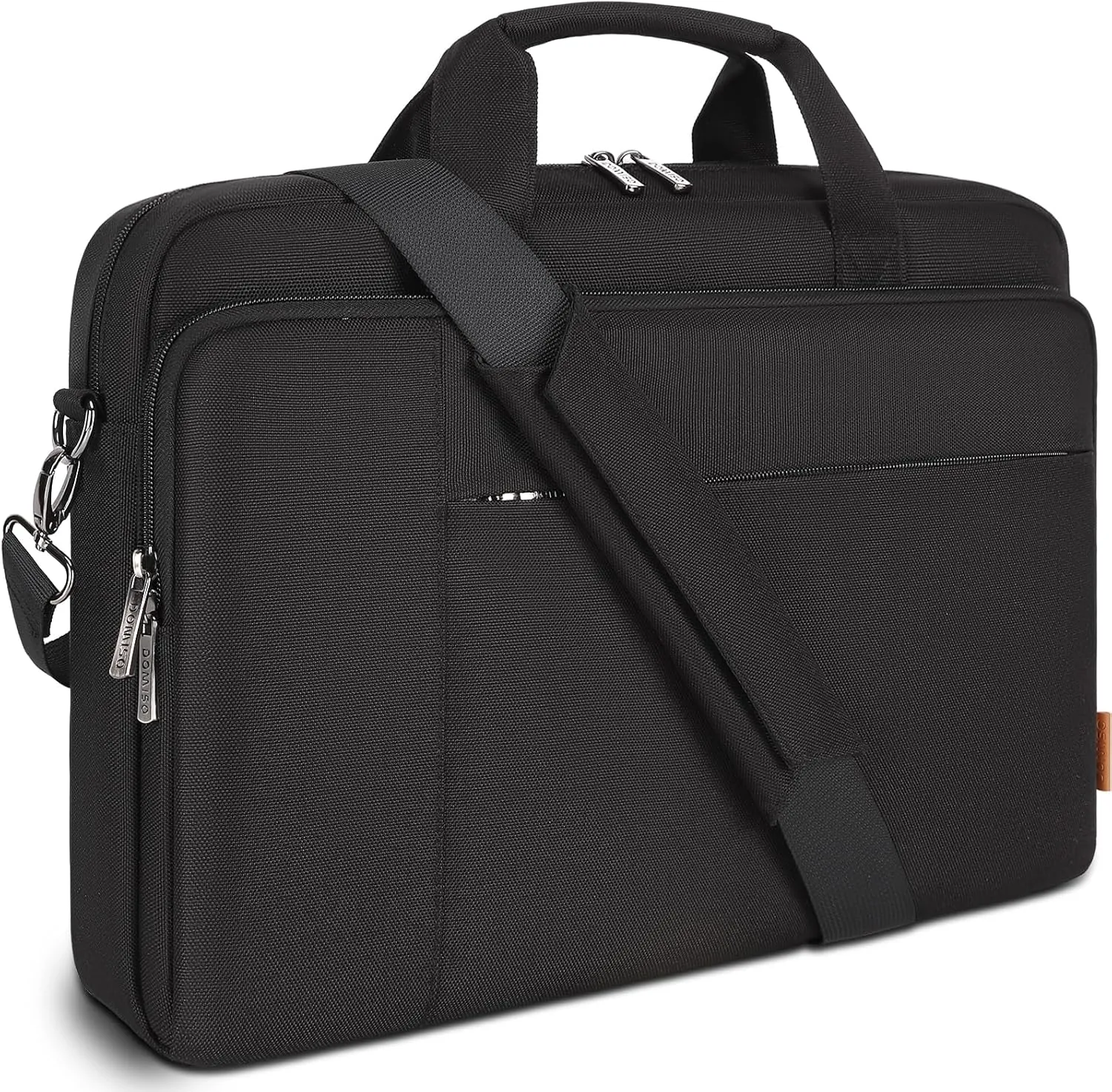 DOMISO 17.3 inch Laptop Bag Business Briefcase Water-resistant Notebook Messenger Shoulder Bag for 17.3" Macbook Pro 17/MSI GS73VR Stealth Pro/Lenovo IdeaPad/ASUS ROG/HP Envy,Black