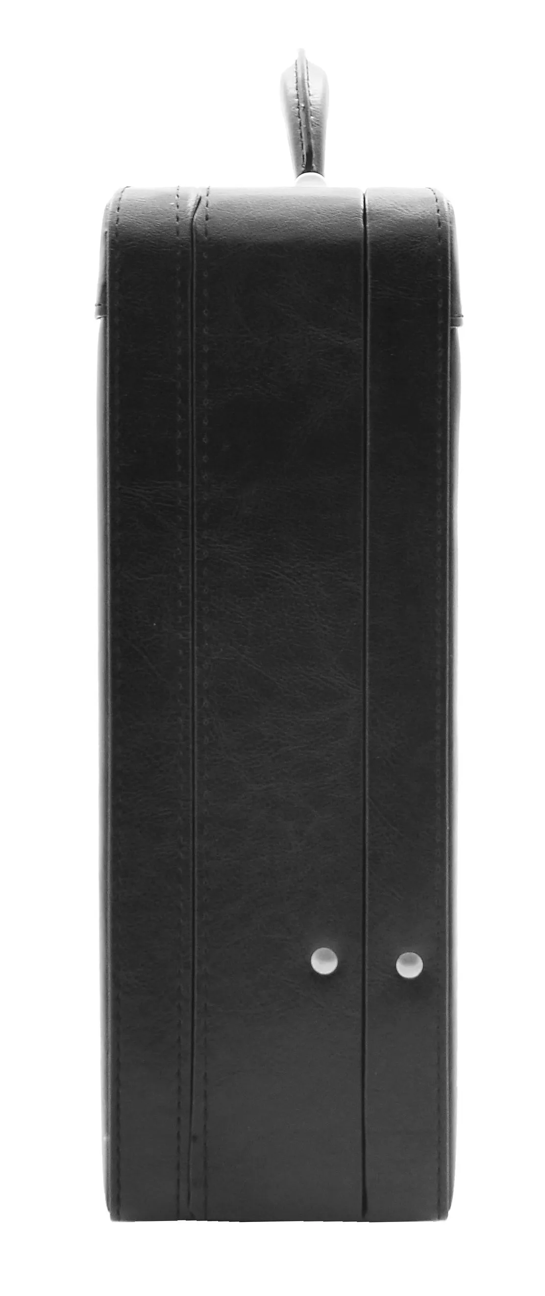 DR496 Attache Briefcase Classic Faux Leather Bag Black Large