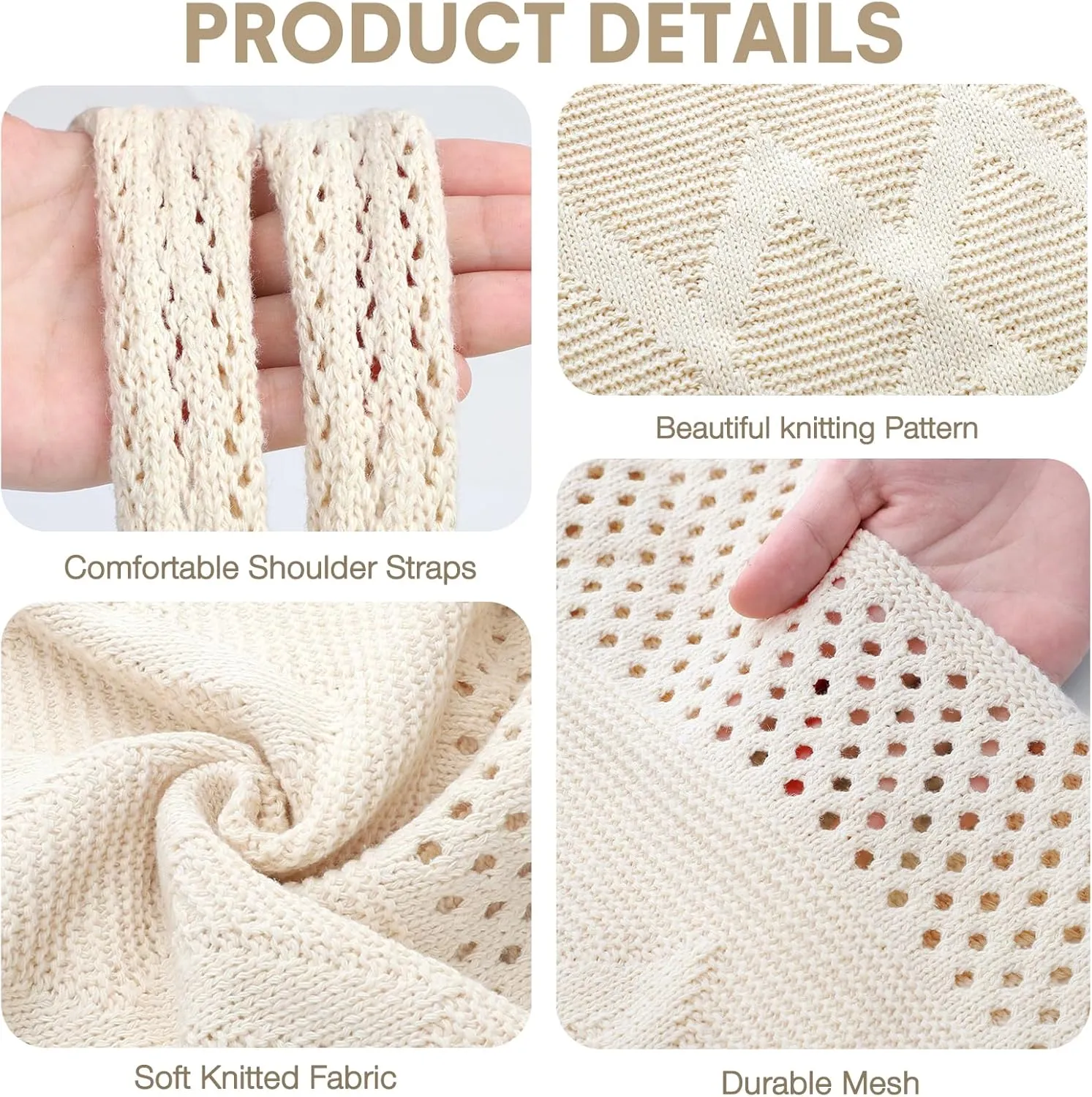EIMMBD Crochet Bags for Women Beach Totes Bags Aesthetic Summer Tote Shoulder Hippie Bag Knit Bag