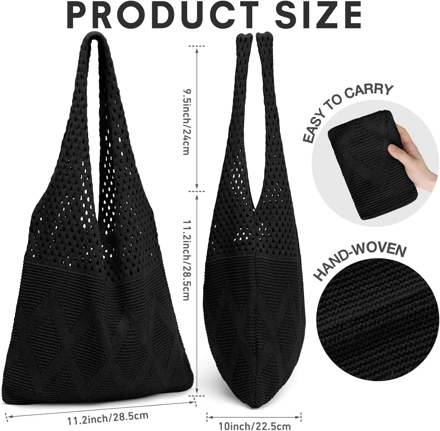 EIMMBD Crochet Bags for Women Beach Totes Bags Aesthetic Summer Tote Shoulder Hippie Bag Knit Bag
