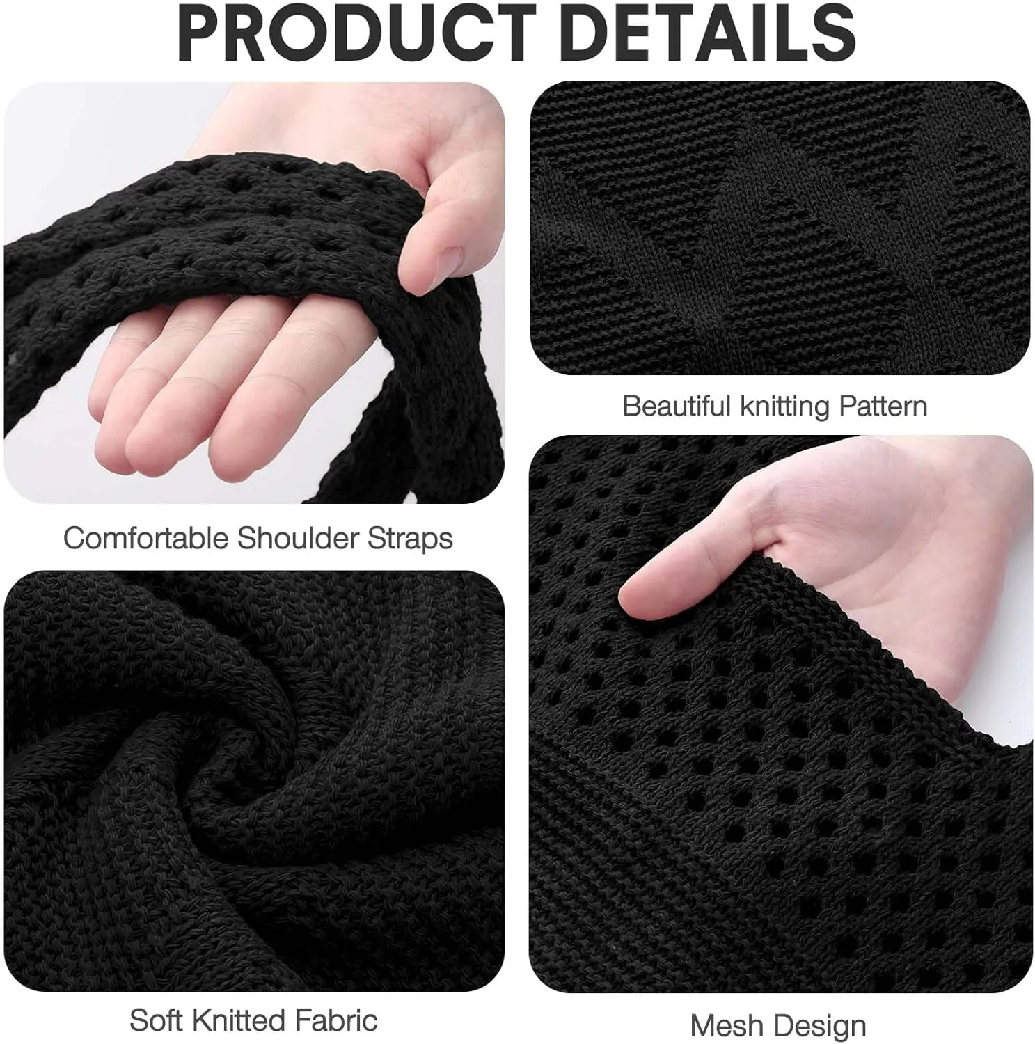 EIMMBD Crochet Bags for Women Beach Totes Bags Aesthetic Summer Tote Shoulder Hippie Bag Knit Bag