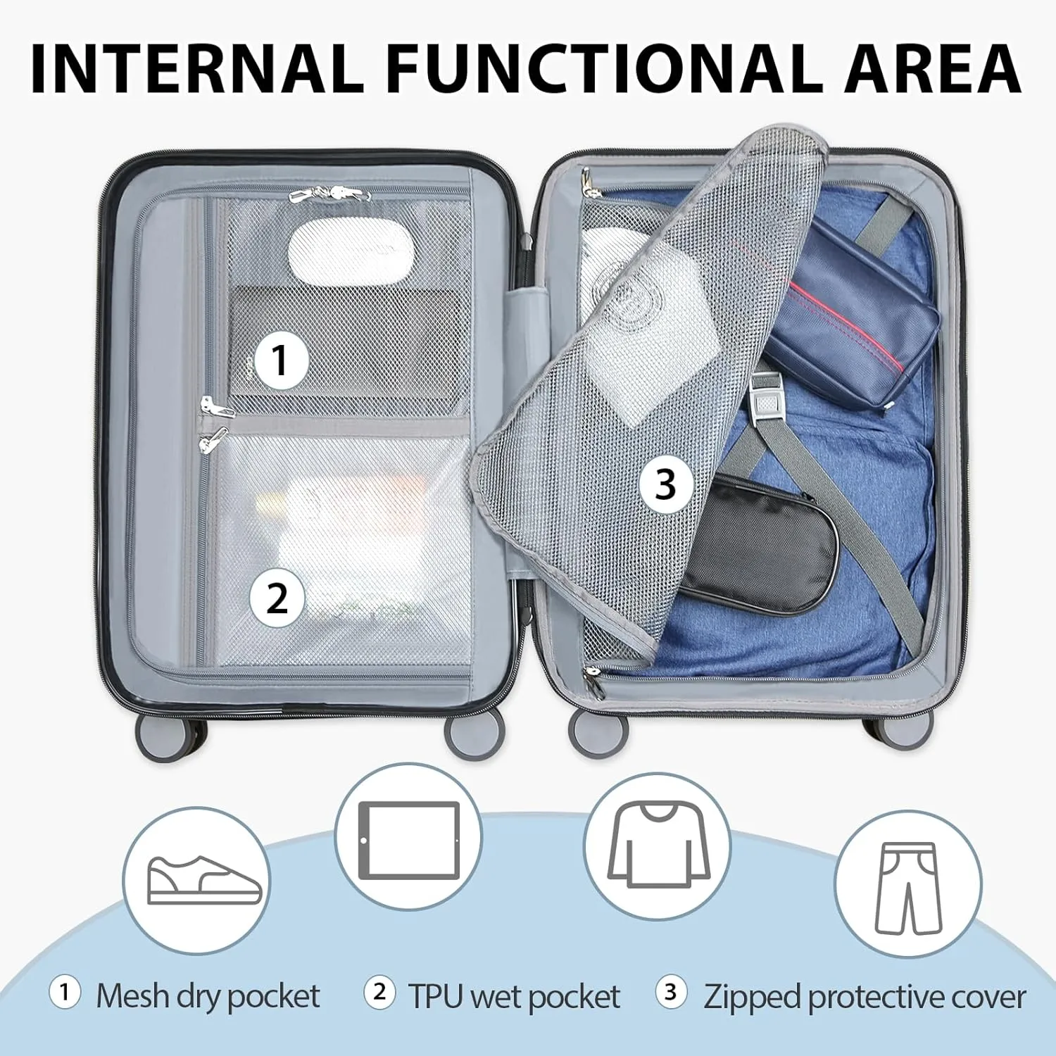 EMPSIGN Carry On Luggage with Spinner Wheels, Hard Shell Carry-On Suitcase 21x14x9 Airline Approved & Built-in TSA Lock, Durable Travel Rolling Suitcase, Carry-On 20-Inch, Orange
