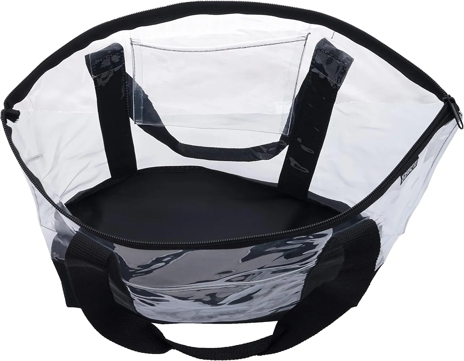 Ensign Peak Clear ZIPPER tote with color trim and bottom, Black trim,One Size