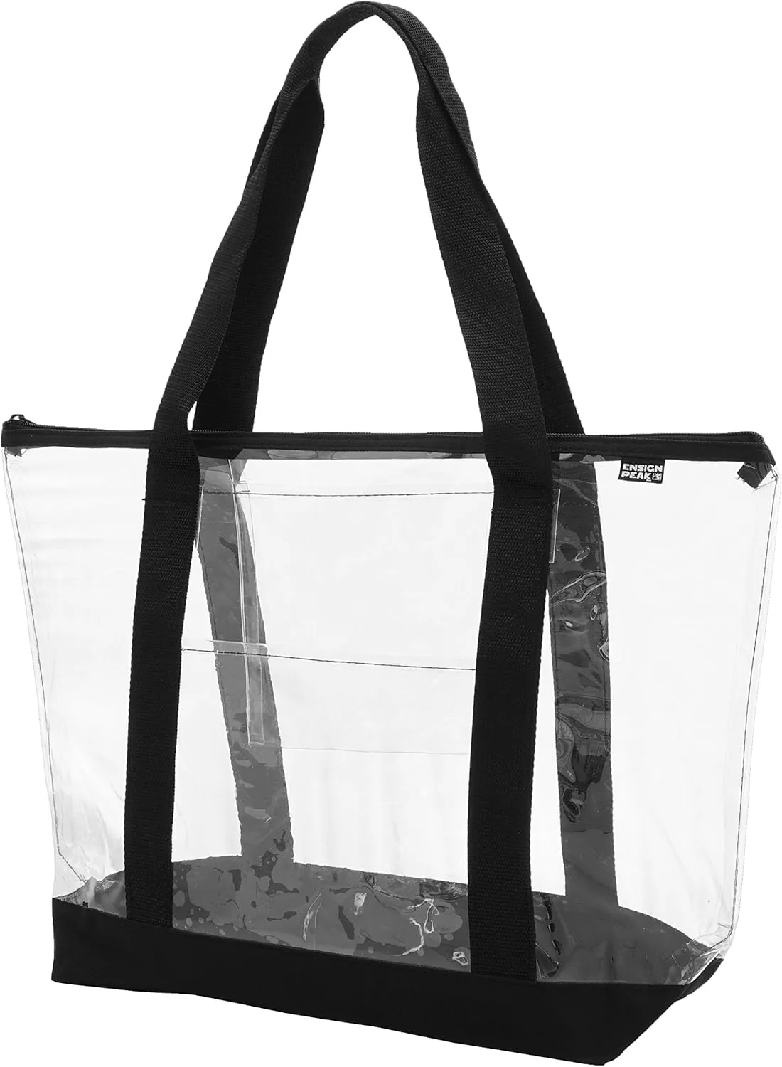 Ensign Peak Clear ZIPPER tote with color trim and bottom, Black trim,One Size