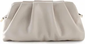 Evening Bag for Women Ruched Clutch Purse Detachable Metal Chain Crossbody Bag