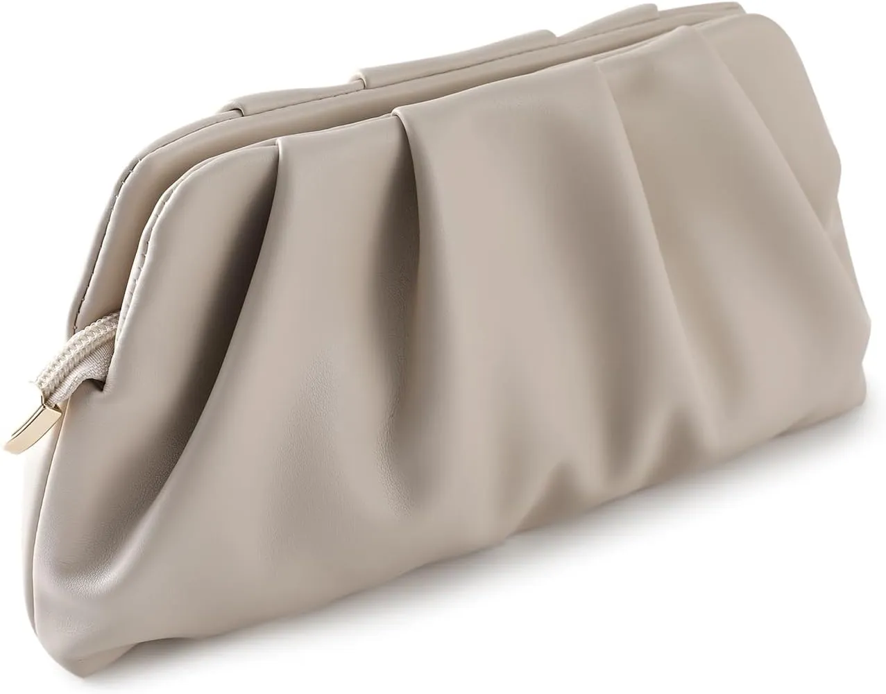 Evening Bag for Women Ruched Clutch Purse Detachable Metal Chain Crossbody Bag