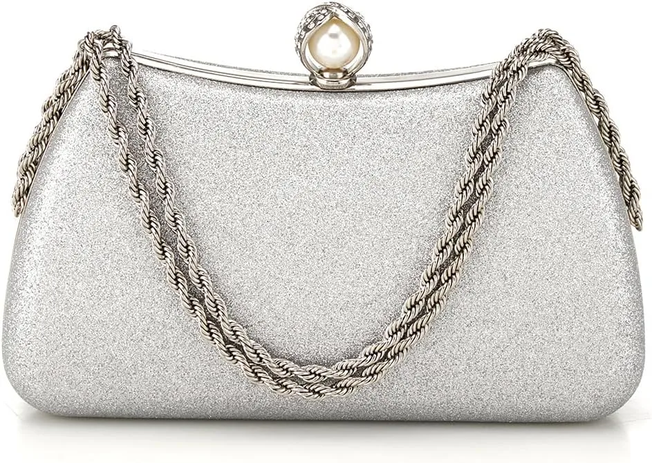 Evening Clutch Bag for Women Glitter Shiny Dress Purse Wedding Bride Handbags Evening Clutches for Cocktail Party