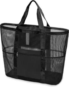 F-color Mesh Beach Bag Family - Beach Tote Bag Cruise Vacation Essentials, XL