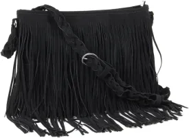 Fecialy Faux Suede Fringe Crossbody Bags for Women Western Hippie Shoulder Bag Messenger Bag Sling Bag