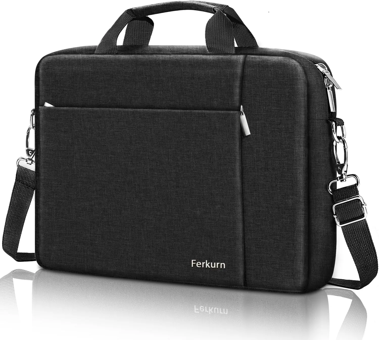 Ferkurn Laptop Bag Case for Women Men Computer Bag Compatible with HP Envy Pavilion Omen/LG Gram/MSI/Dell Inspiron XPS/Lenovo/Acer, Shoulder Strap Carrying Messenger Briefcase, Black, 17 17.3 Inch