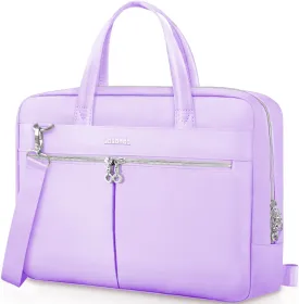 Ferkurn Laptop Bag Case Women Men Computer Bag Compatible with MacBook/HP/LG/Dell, Shoulder Strap Slim Carrying Messenger Briefcase, Purple, 15.6-16 Inch