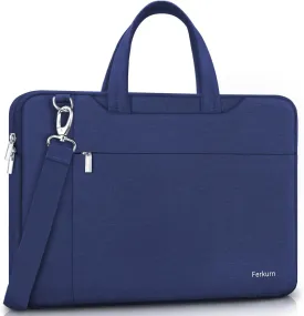 Ferkurn Laptop Bag Case Women Men Computer Sleeve with Shoulder Compatible with HP Envy Pavilion/Inspiron/Thinkpad/Vivobook/MSI/Surface,Waterproof Briefcase with Handle, Blue, 17 17.3 Inch