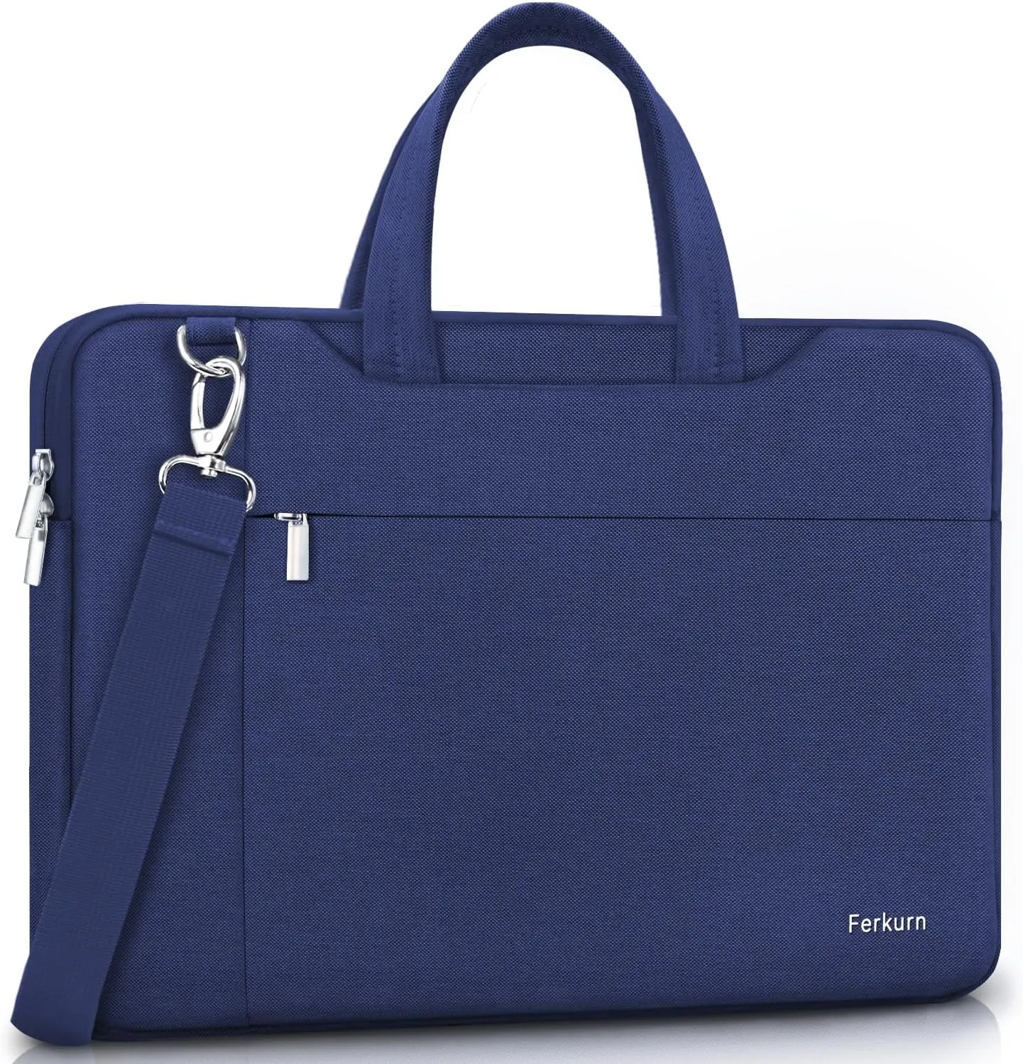Ferkurn Laptop Bag Case Women Men Computer Sleeve with Shoulder Compatible with HP Envy Pavilion/Inspiron/Thinkpad/Vivobook/MSI/Surface,Waterproof Briefcase with Handle, Blue, 17 17.3 Inch
