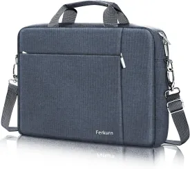 Ferkurn Laptop Case Sleeve 15.6 16 Inch Laptop Bag for Women Men Compatible with HP Envy Pavilion/Dell Inspiron XPS/Lenovo/Acer, Shoulder Strap Carrying Briefcase Computer Messenger Bag Case, Grey