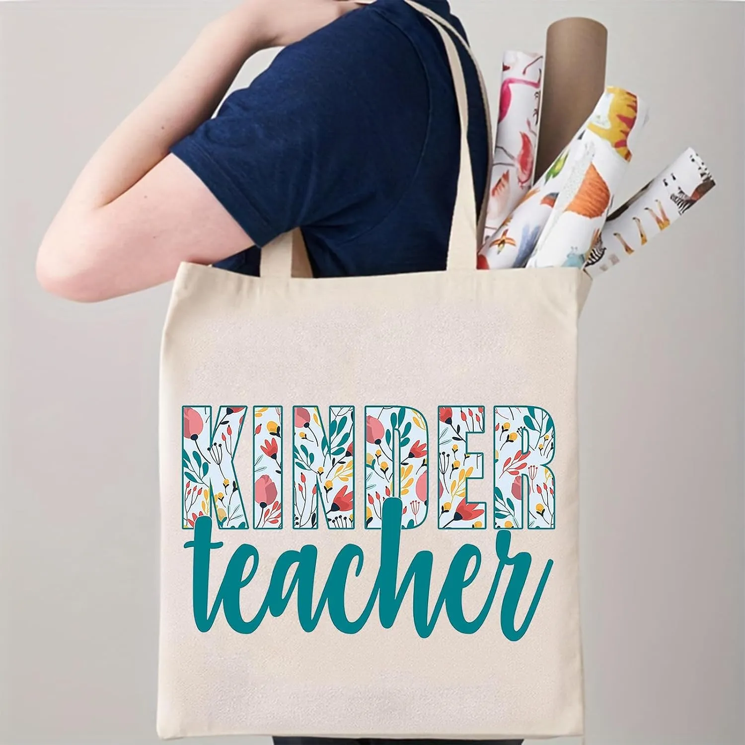 Glowave Teacher Appreciation Gifts Canvas Tote Bag Teacher Gifts Sturdy Cotton Shoulder Bag for Women End of Year Idea Gift