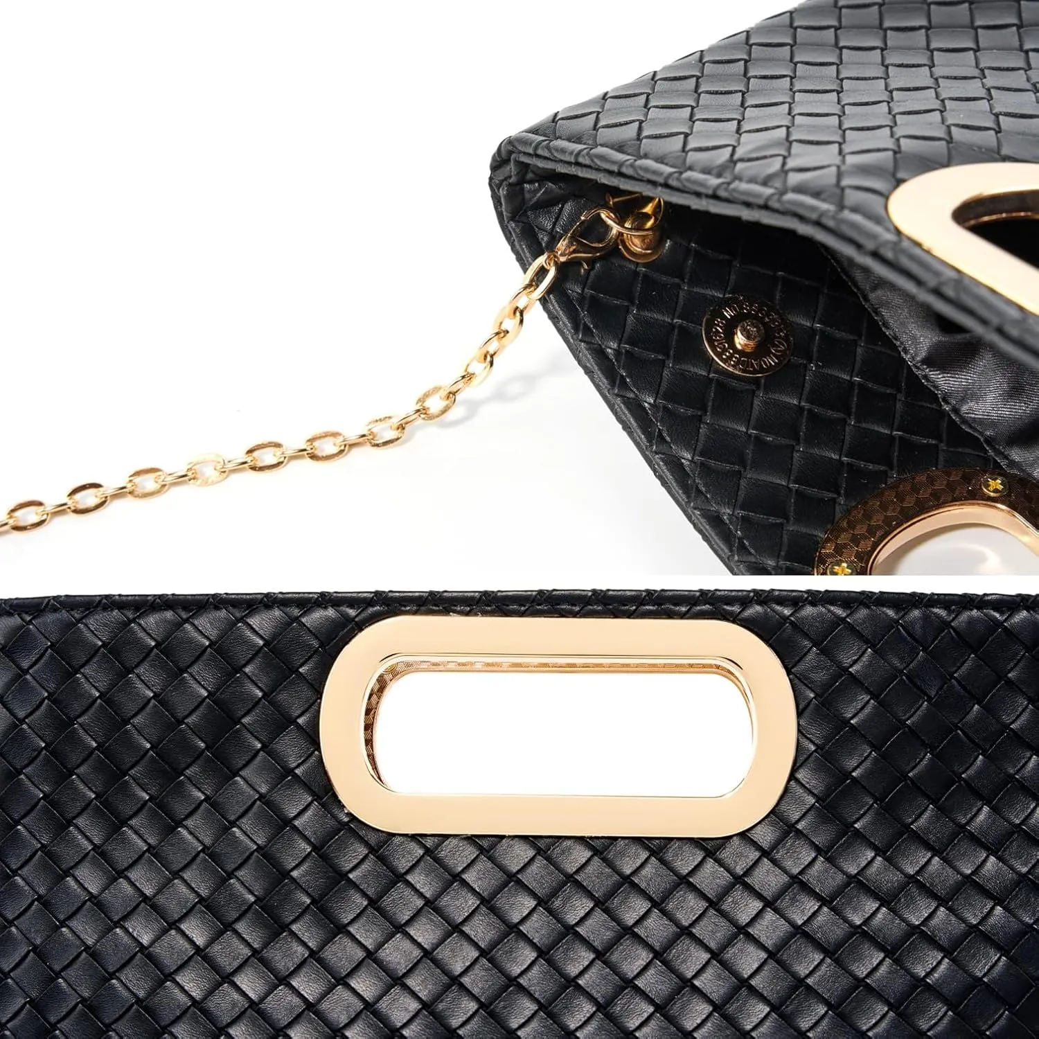 Gurina Woven Texture PU Clutch Purse for Women - Sleek Evening Bag, Perfect for Formal Events, Weddings & Cocktail Parties