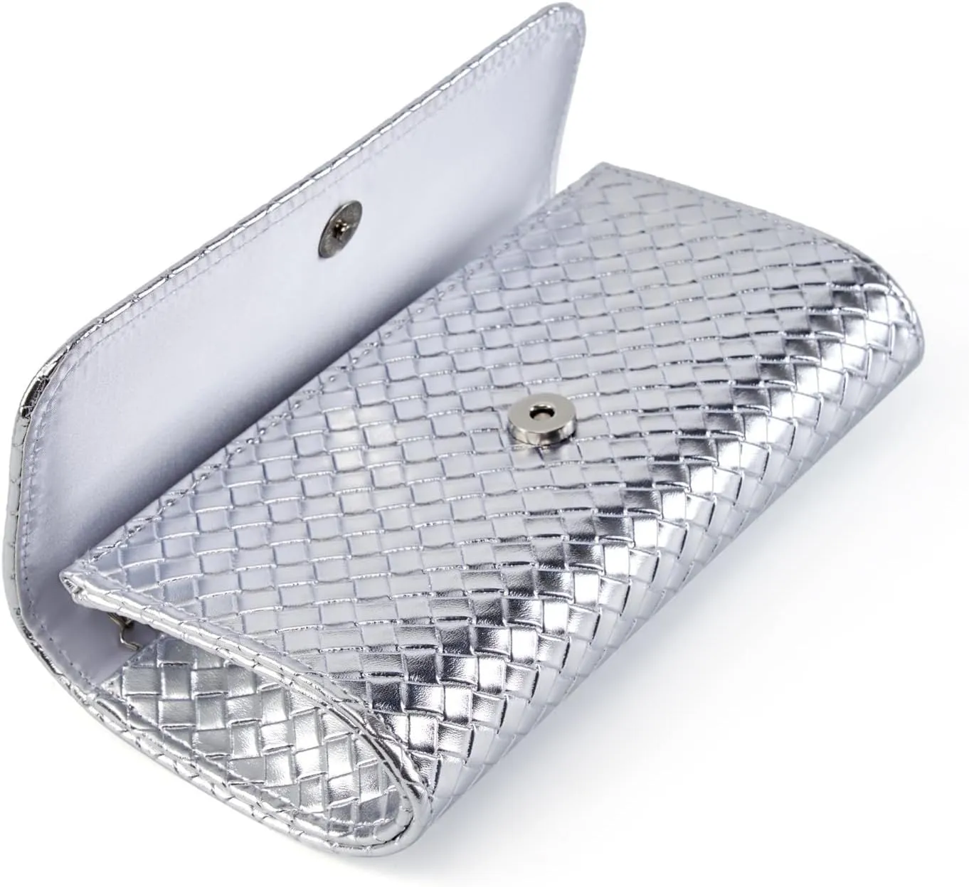 Gurina Woven Texture PU Clutch Purse for Women - Sleek Evening Bag, Perfect for Formal Events, Weddings & Cocktail Parties