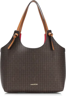 Halston Brooke Signature Logo Magnetic Snap Tote