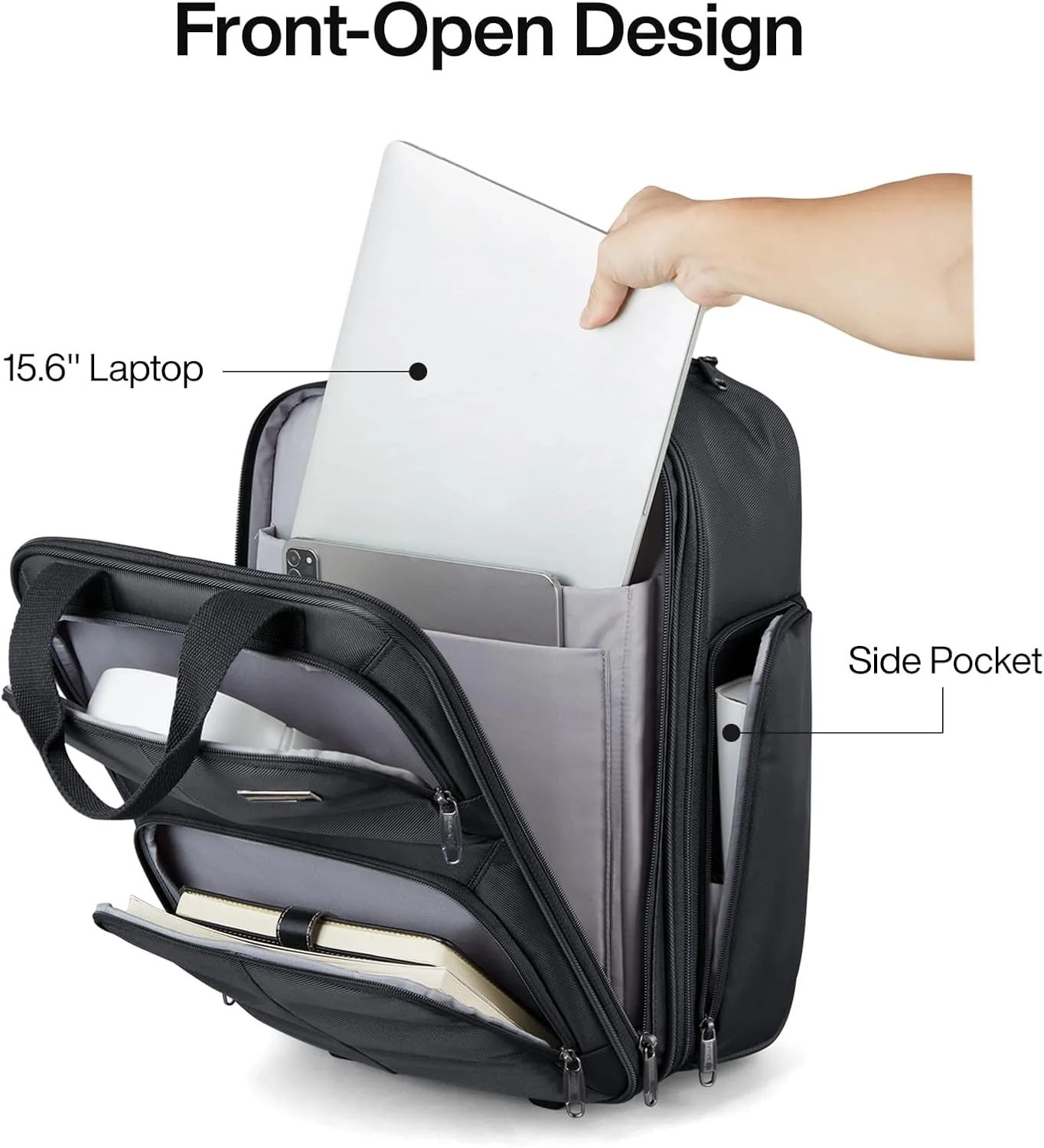 Hanke Softside Underseat Carry On Luggage with Wheels,Travel Luggage Rolling Bag Small SuitcaseBlack, Underseater 16-Inch