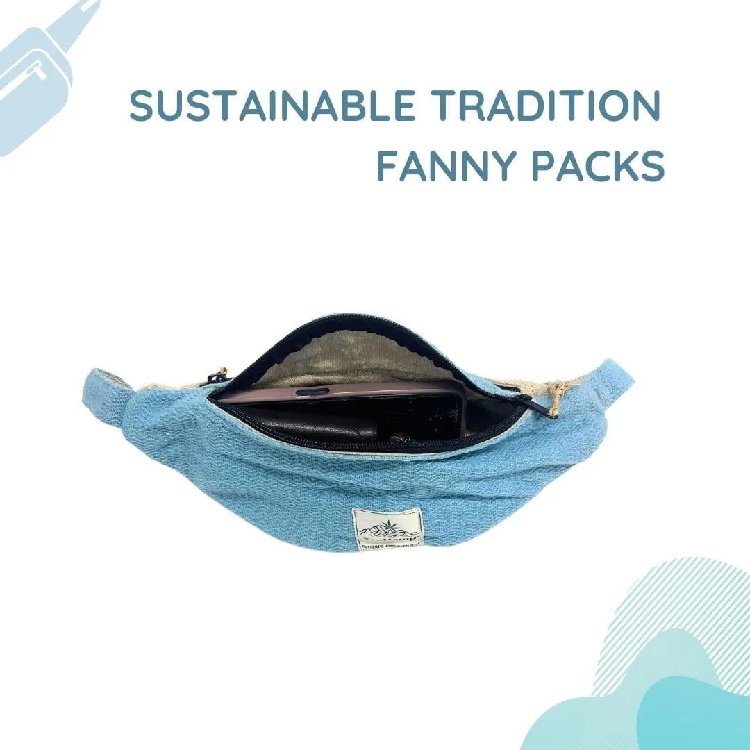 Hemp Fanny Pack, Lightweight Waist & Hip Bag with Adjustable Strap, Beige  Durable Belt Bag for Festivals, Hiking, and Everyday Use