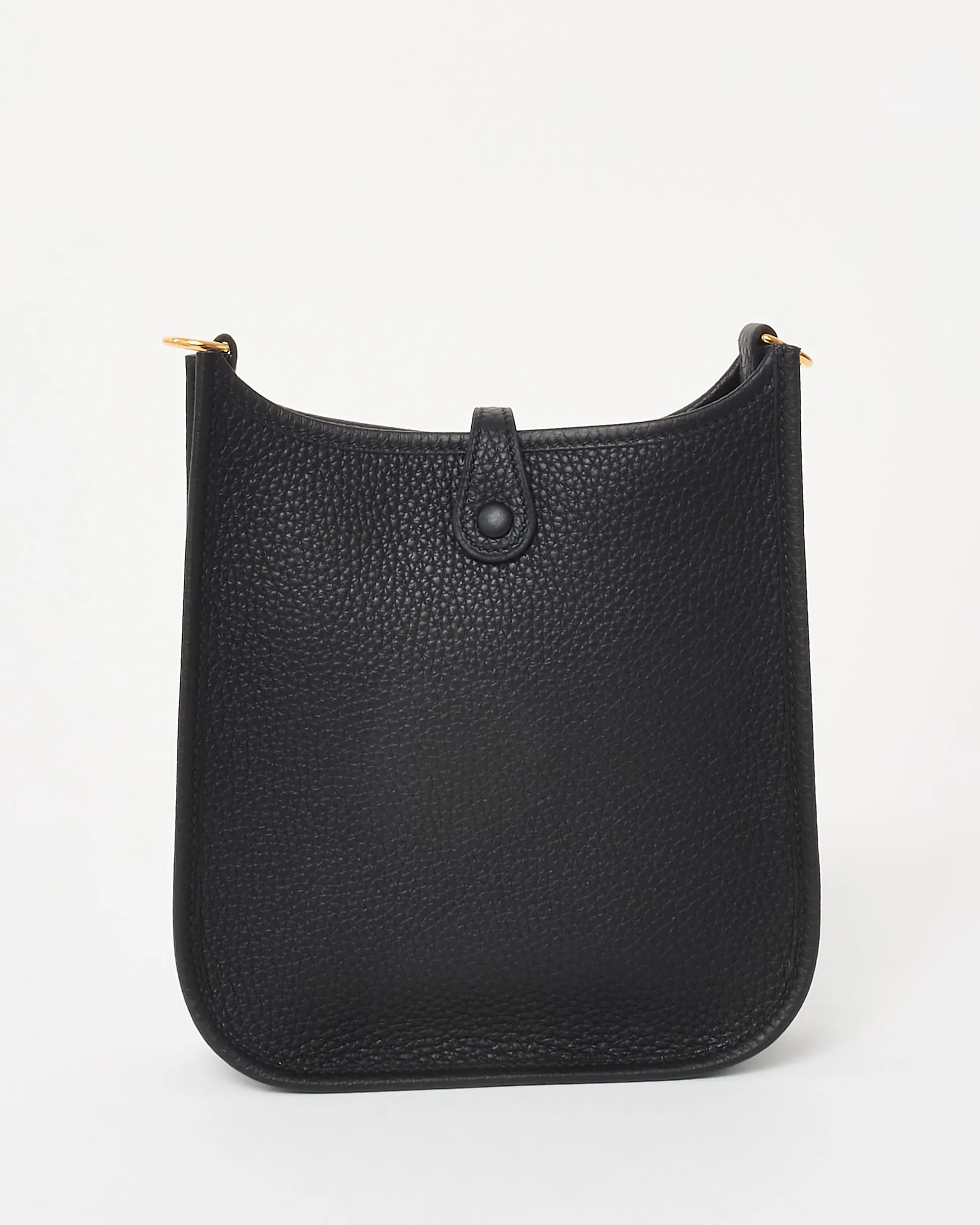 Hermès Black Clemence Leather Mini Evelyne (TPM) Crossbody GHW