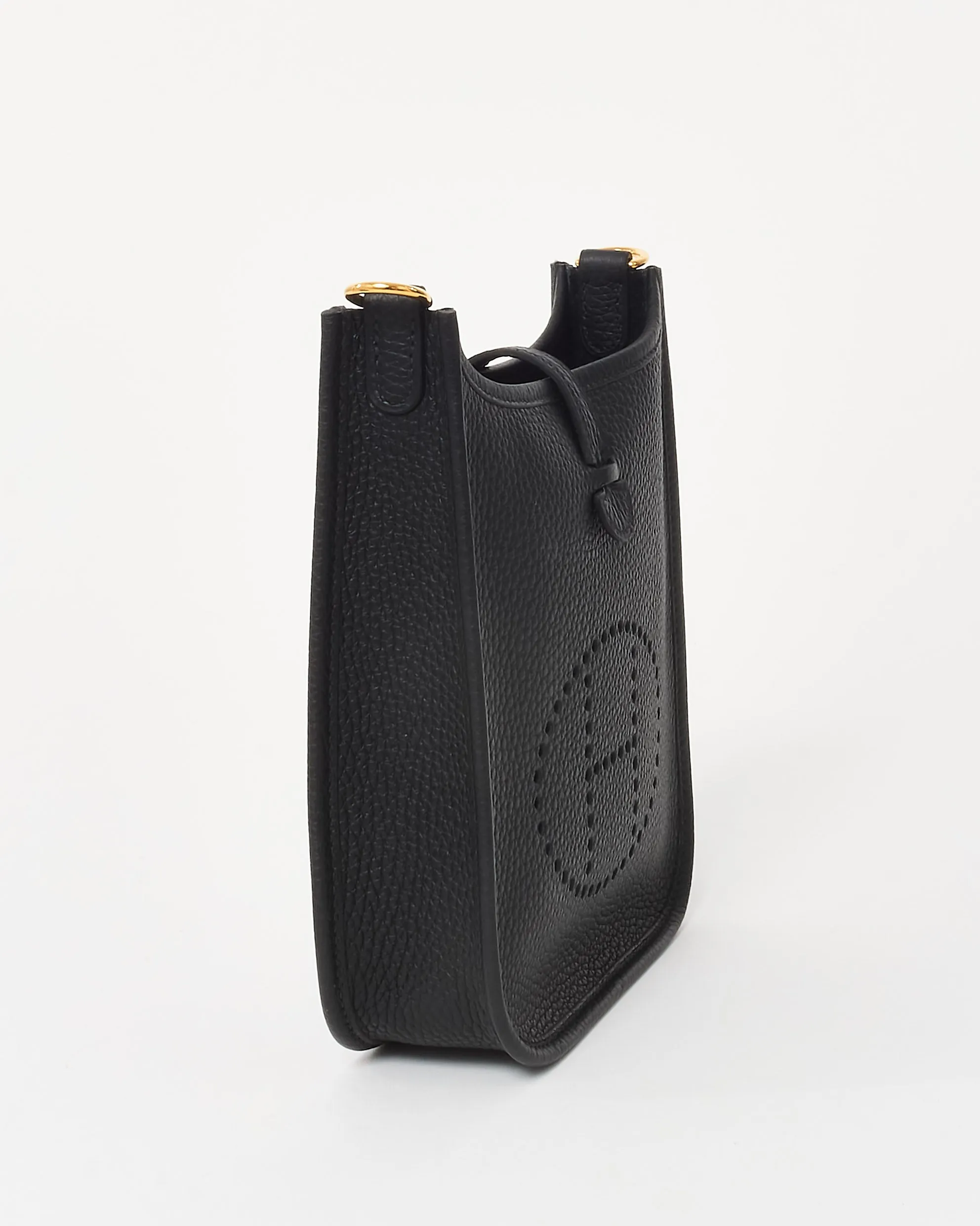 Hermès Black Clemence Leather Mini Evelyne (TPM) Crossbody GHW