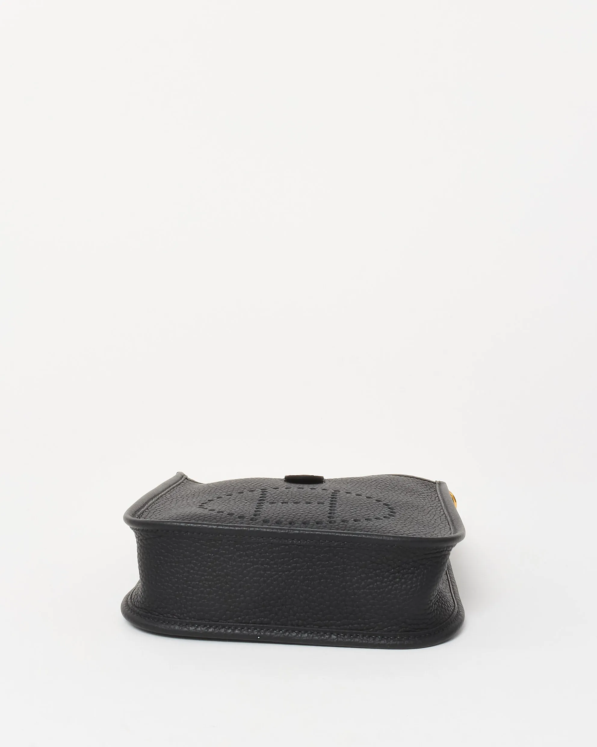 Hermès Black Clemence Leather Mini Evelyne (TPM) Crossbody GHW