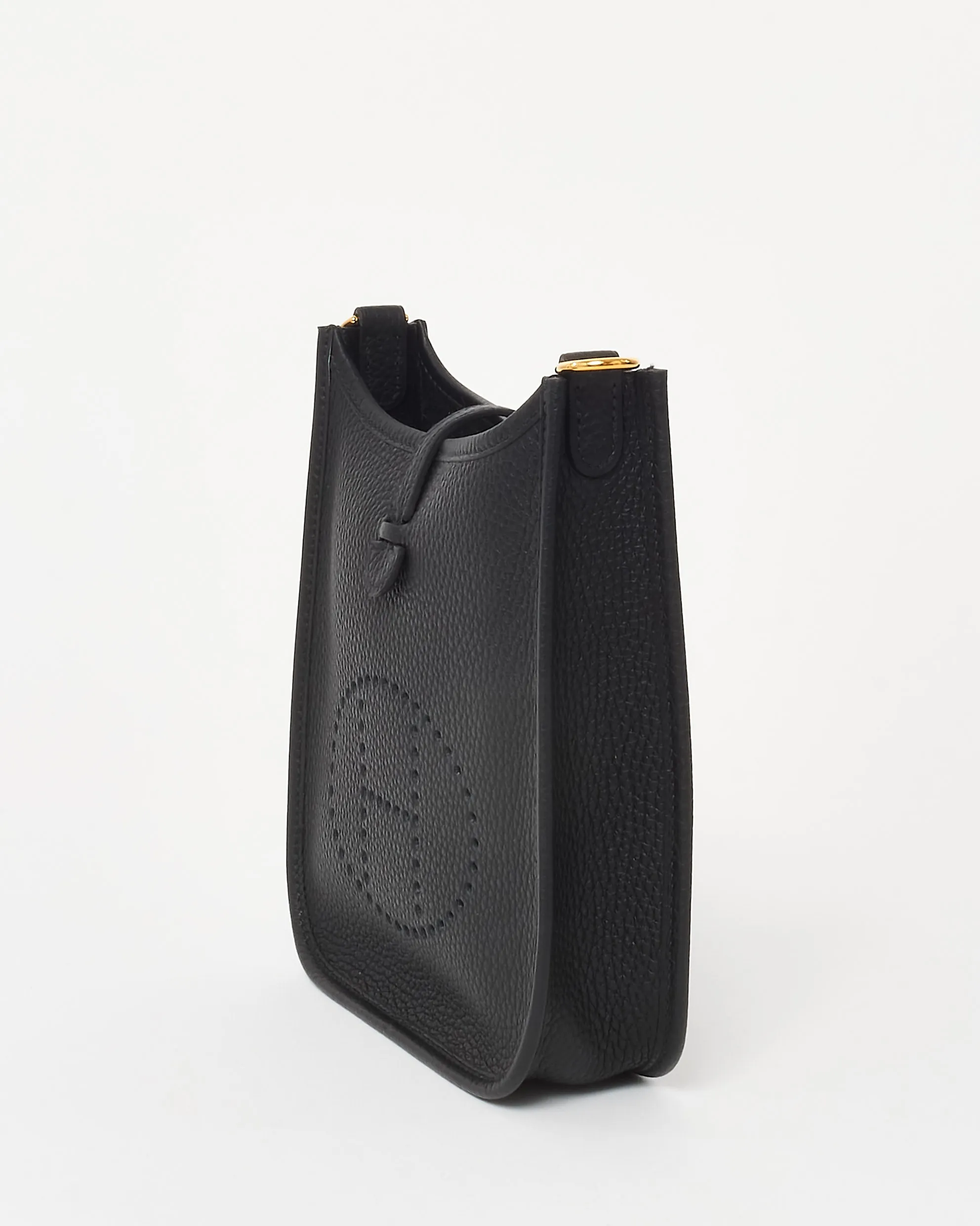 Hermès Black Clemence Leather Mini Evelyne (TPM) Crossbody GHW