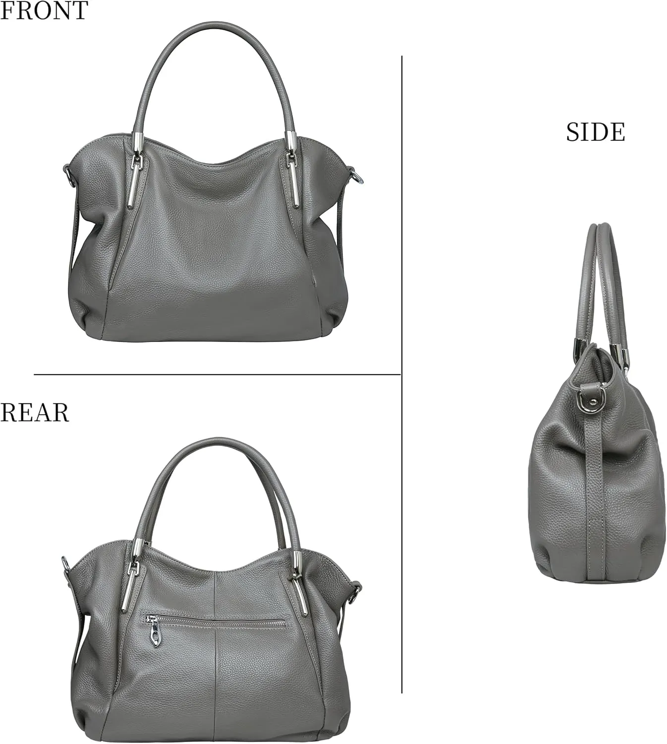 HESHE Genuine Leather Purses and Handbags for Women Shoulder Bags Tote Handbag Ladies Designer Hobo Satchel Crossbody Bag