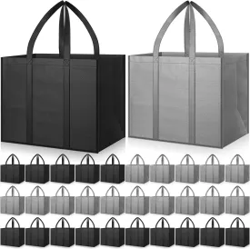 Hillban 30 Pack Reusable Grocery Bags Bulk Large Shopping Bags Washable Foldable Heavy Duty Totes Storage Bags with handles
