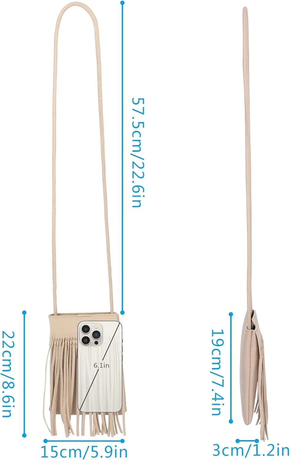 Hoce Womens Leather Fringe Messenger Bag Large Hobo Crossbody Tassel Shoulder Bags, Gift for Mom Wife Girlfriend