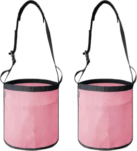 Horse Feed Bag, Nylon Mesh Grain Horse Feed Bucket with Adjustable Strap Comfortable Neck Pad Nose Pad and Waterproof Bottom (Pink 2P)