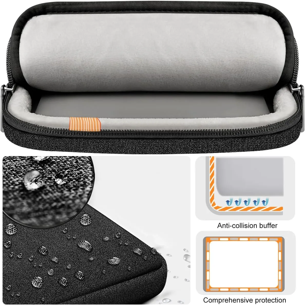 Hseok Laptop Sleeve 15 15.6 16 inches Case Protective PC Briefcase for Commuting and Business TripBlack
