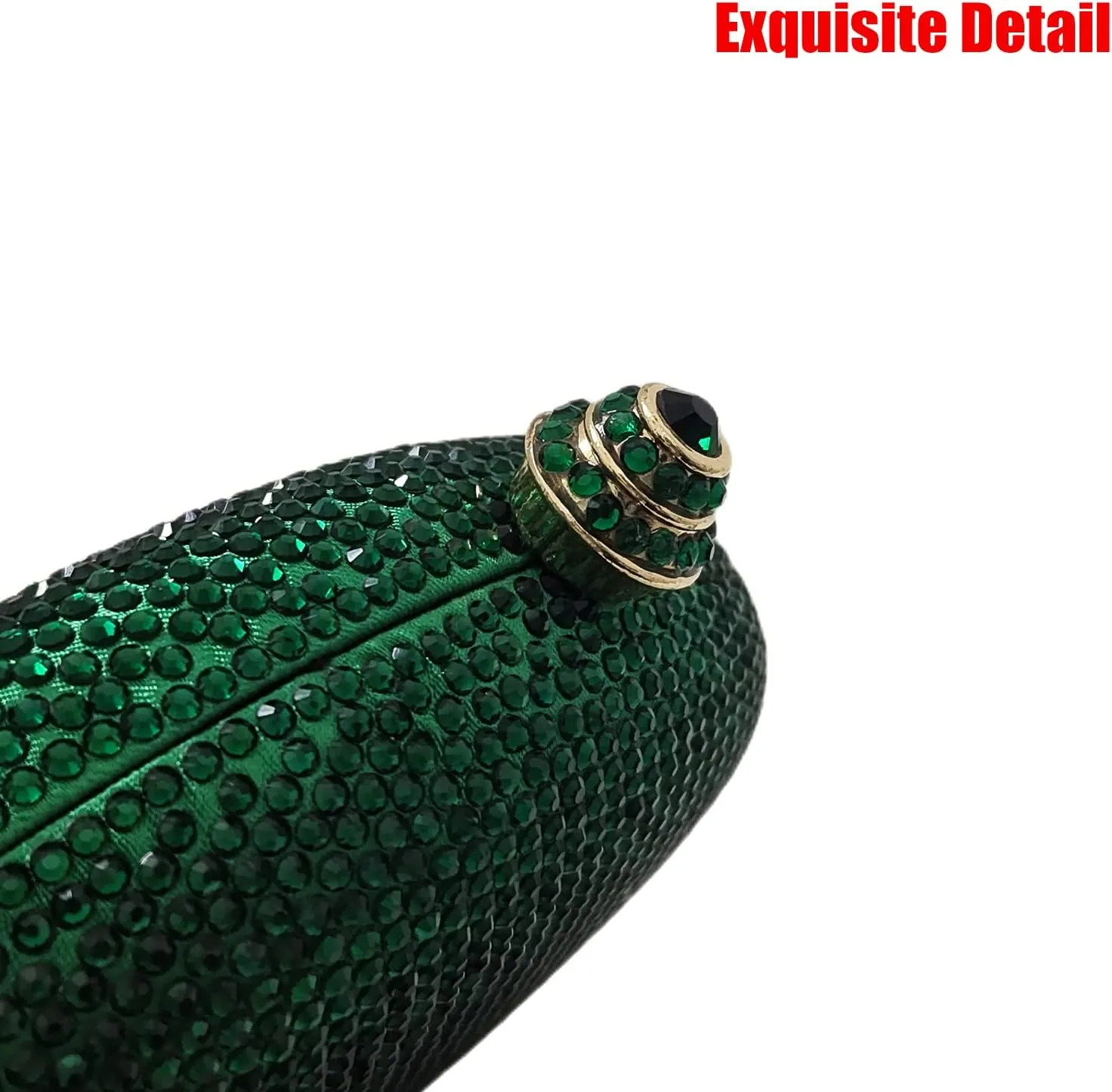 HUANG ZHUANG Egg Shape Crystal Clutch Purse Rhinestone Evening Bag for Women Party Wedding Cute Handbag