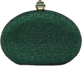 HUANG ZHUANG Egg Shape Crystal Clutch Purse Rhinestone Evening Bag for Women Party Wedding Cute Handbag