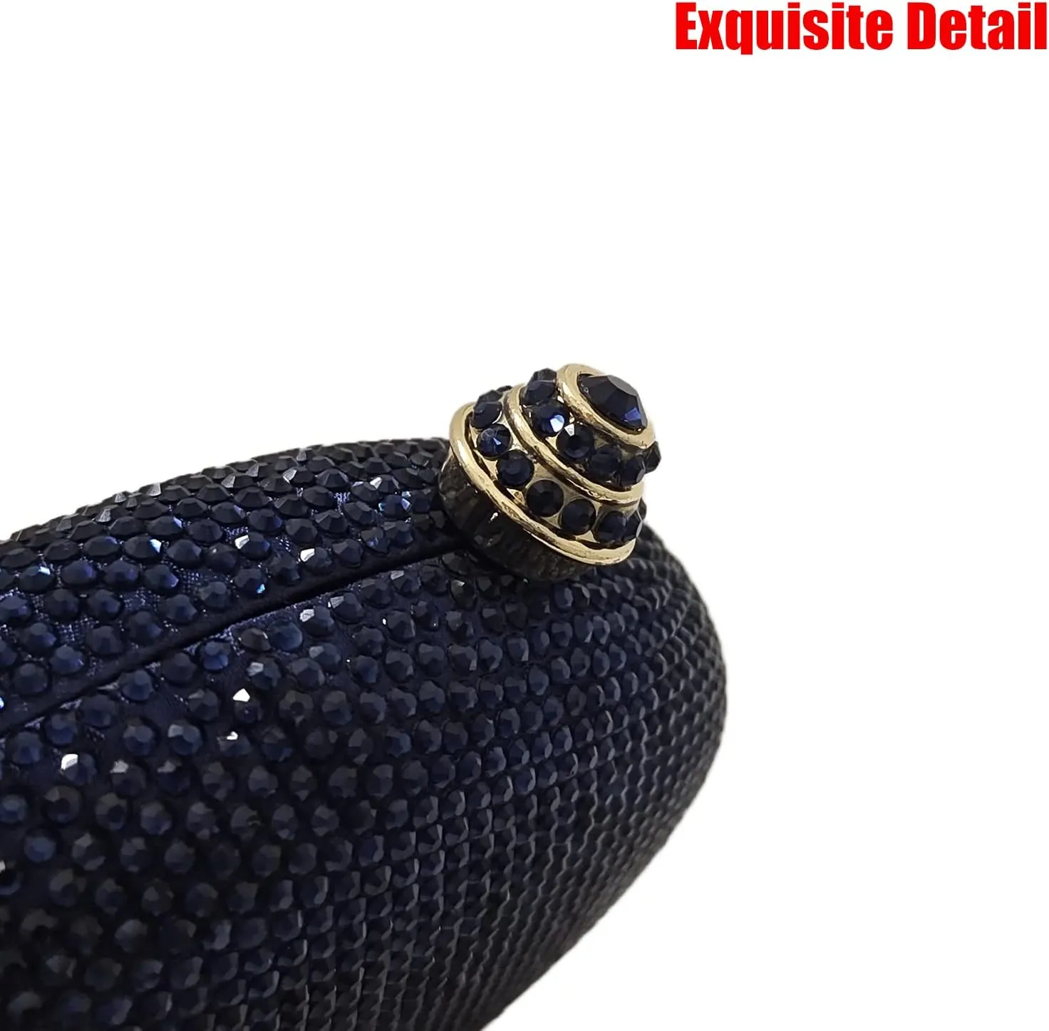 HUANG ZHUANG Egg Shape Crystal Clutch Purse Rhinestone Evening Bag for Women Party Wedding Cute Handbag