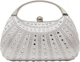 HUANG ZHUANG Elegant Crystal Clutch Rhinestone Handbags For Women Party Purse Wedding Prom Sparkly Bag